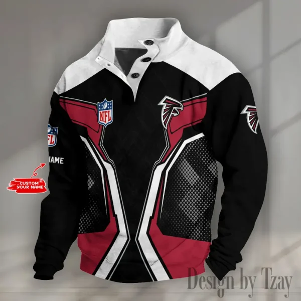 Atlanta Falcons NFL Half Button Long Sleeve Hoodie S9DBSCH1472