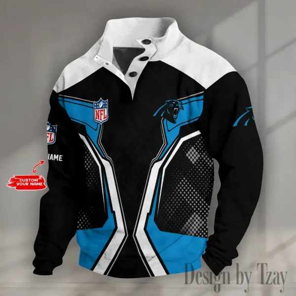 Carolina Panthers NFL Half Button Long Sleeve Hoodie S9DBSCH1475