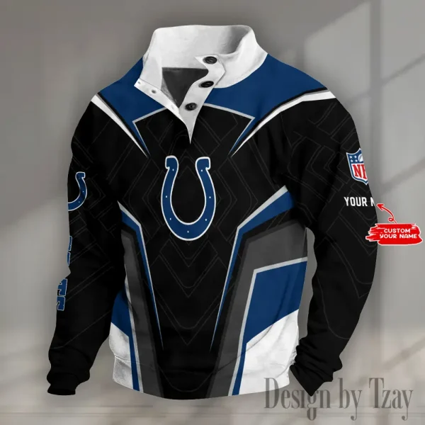 Indianapolis Colts NFL Half Button Long Sleeve Hoodie S9DBSCH1484