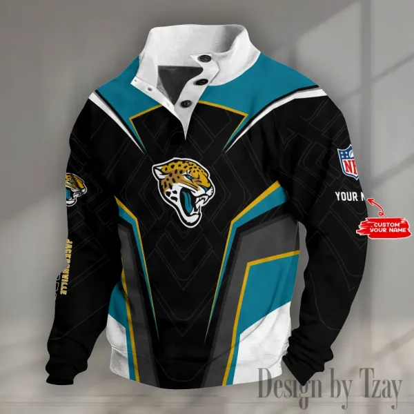 Jacksonville Jaguars NFL Half Button Long Sleeve Hoodie S9DBSCH1485