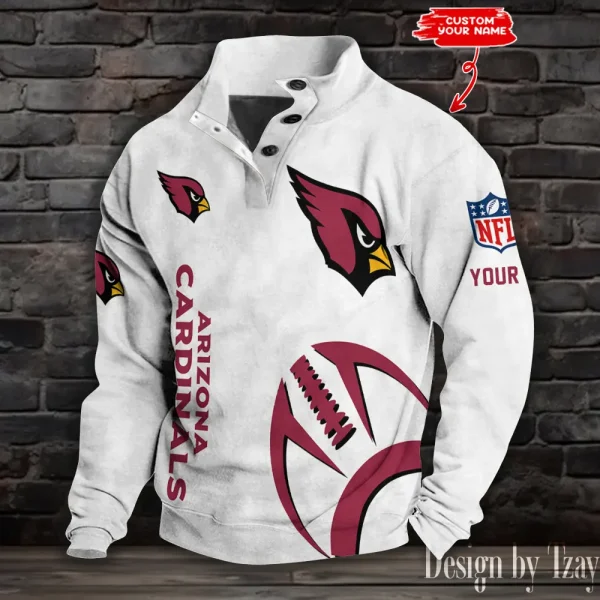 Arizona Cardinals NFL Half Button Long Sleeve Hoodie S9DBSCH1508