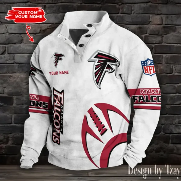 Atlanta Falcons NFL Half Button Long Sleeve Hoodie S9DBSCH1509