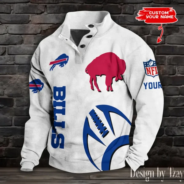 Buffalo Bills NFL Half Button Long Sleeve Hoodie S9DBSCH1511