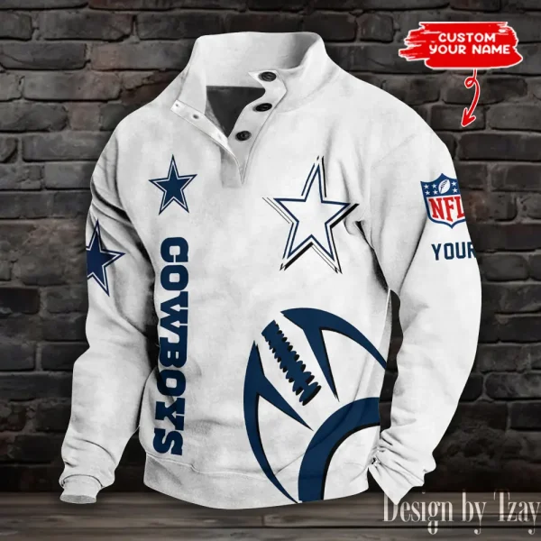 Dallas Cowboys NFL Half Button Long Sleeve Hoodie S9DBSCH1516