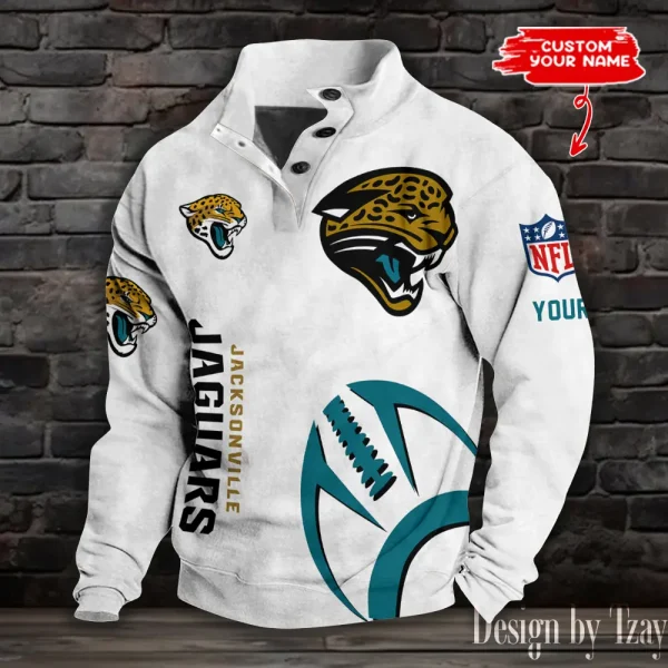 Jacksonville Jaguars NFL Half Button Long Sleeve Hoodie S9DBSCH1521