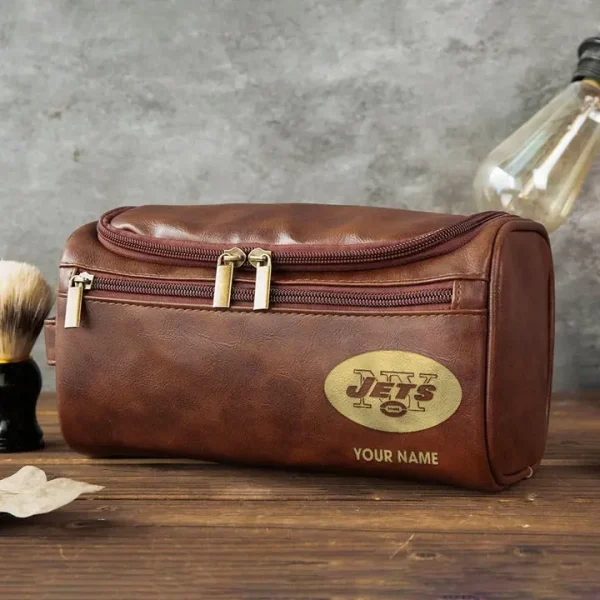 New York Jets Toiletry Bag, Leather Dopp Kit Accessory