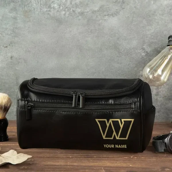 Washington Commanders Toiletry Bag, Leather Dopp Kit Accessory - Image 3