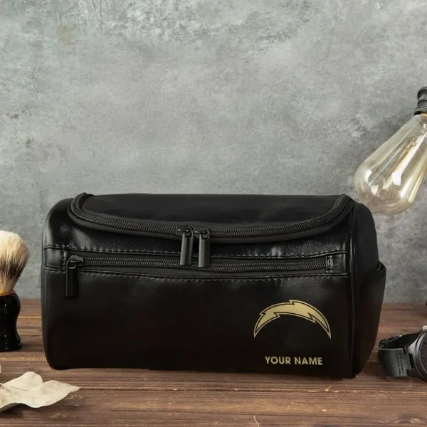 Los Angeles Chargers Toiletry Bag, Leather Dopp Kit Accessory - Image 3