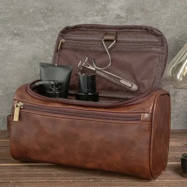 New England Patriots Toiletry Bag, Leather Dopp Kit Accessory - Image 5