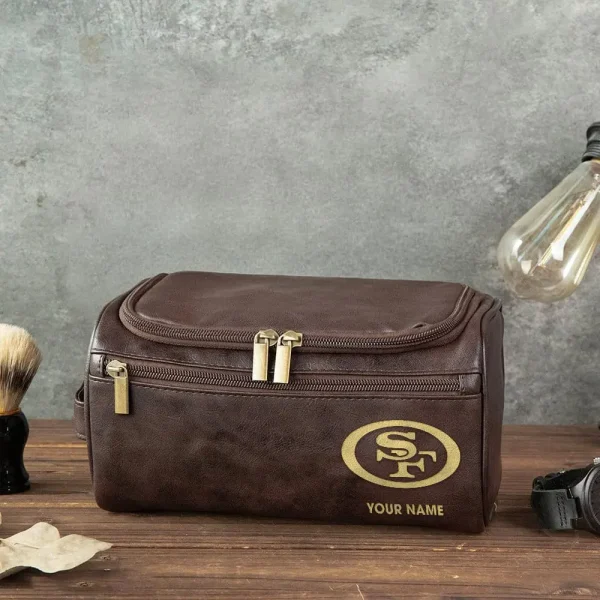 San Francisco 49ers Toiletry Bag, Leather Dopp Kit Accessory - Image 4