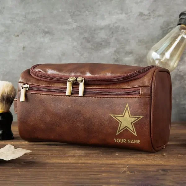 Dallas Cowboys Toiletry Bag, Leather Dopp Kit Accessory