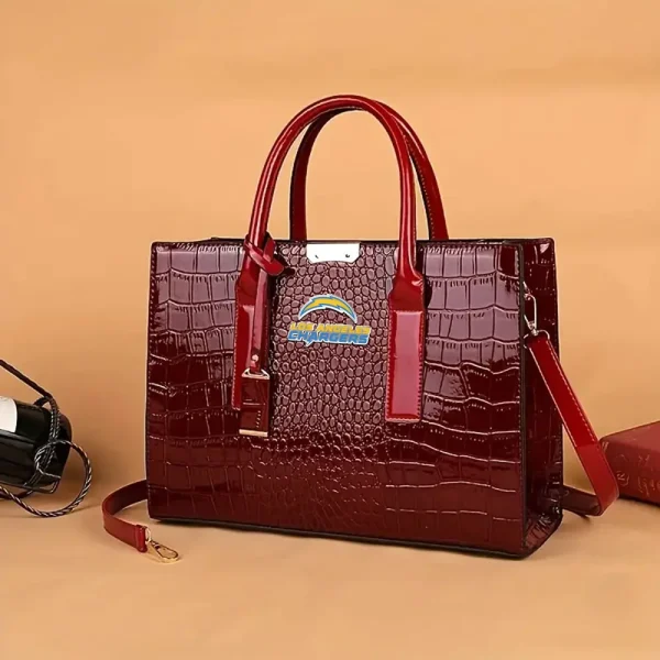 Los Angeles Chargers Deluxe Crocodile Handbag For Women SPTDCGB002 - Image 2