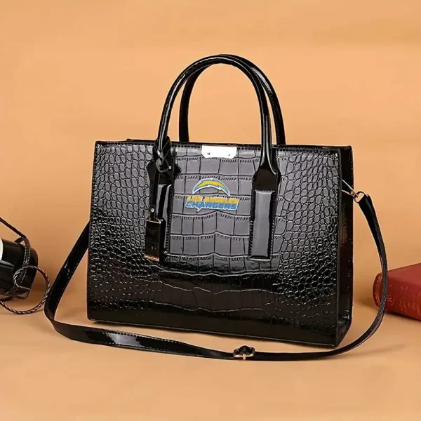 Los Angeles Chargers Deluxe Crocodile Handbag For Women SPTDCGB002 - Image 3