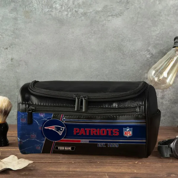 New England Patriots VITCB054 Toiletry Bag, Leather Dopp Kit Accessory - Image 4