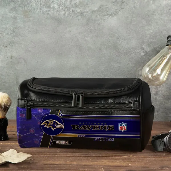 Baltimore Ravens VITCB035 Toiletry Bag, Leather Dopp Kit Accessory - Image 4