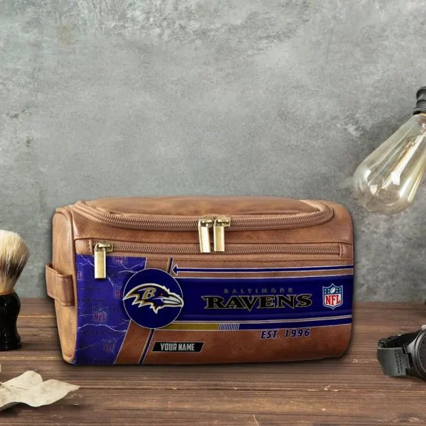 Baltimore Ravens VITCB035 Toiletry Bag, Leather Dopp Kit Accessory - Image 5