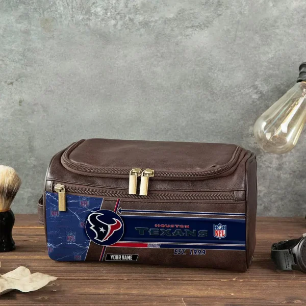 Houston Texans VITCB045 Toiletry Bag, Leather Dopp Kit Accessory - Image 3