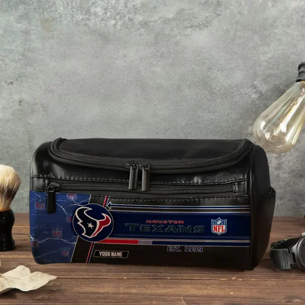 Houston Texans VITCB045 Toiletry Bag, Leather Dopp Kit Accessory - Image 4