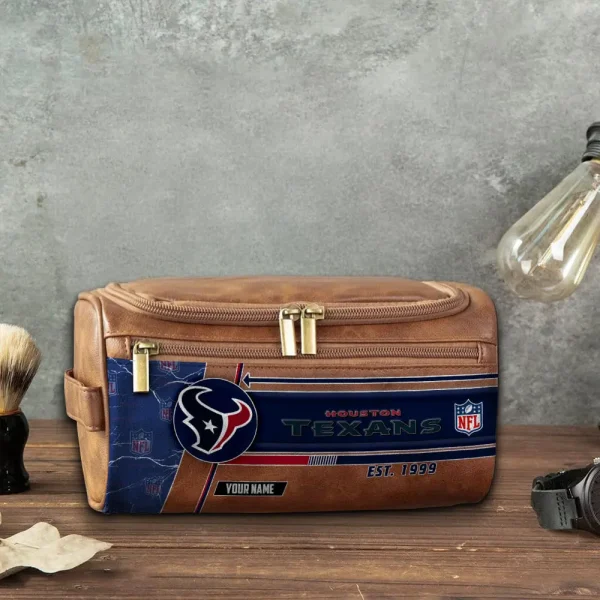 Houston Texans VITCB045 Toiletry Bag, Leather Dopp Kit Accessory - Image 5