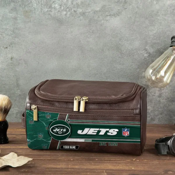 New York Jets VITCB057 Toiletry Bag, Leather Dopp Kit Accessory - Image 3