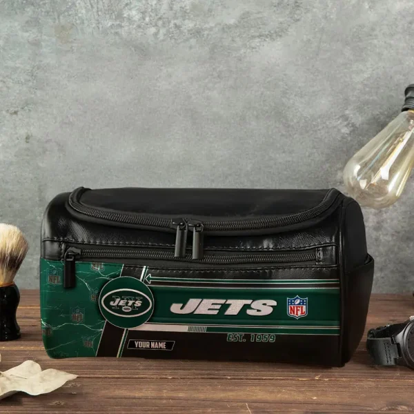 New York Jets VITCB057 Toiletry Bag, Leather Dopp Kit Accessory - Image 4