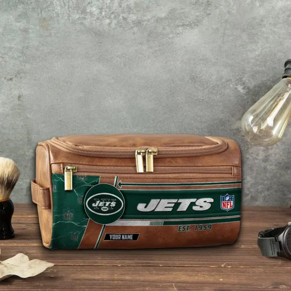 New York Jets VITCB057 Toiletry Bag, Leather Dopp Kit Accessory - Image 5