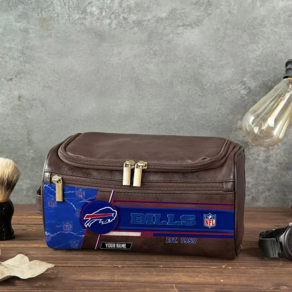 Buffalo Bills VITCB036 Toiletry Bag, Leather Dopp Kit Accessory - Image 3