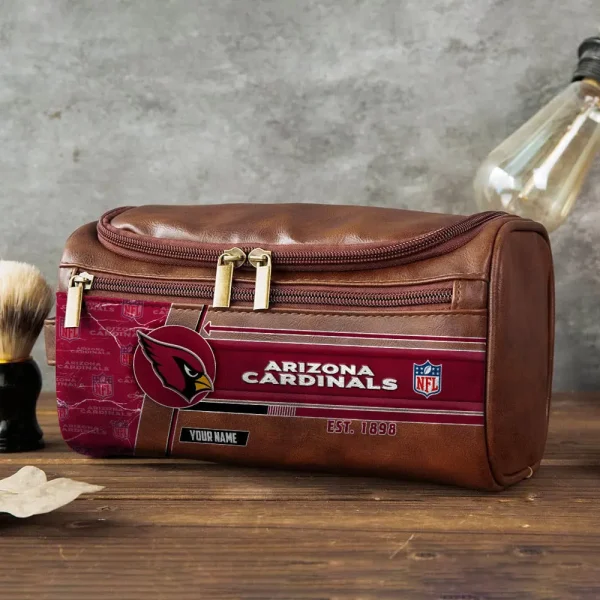 Arizona Cardinals  VITCB033 Toiletry Bag, Leather Dopp Kit Accessory