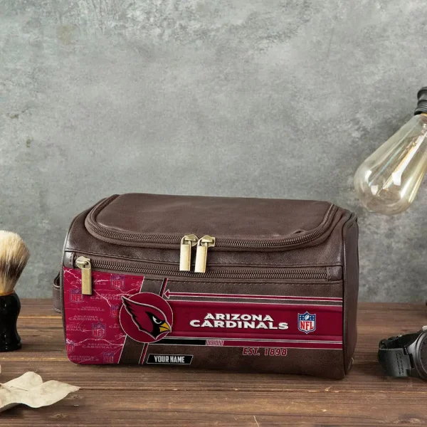 Arizona Cardinals  VITCB033 Toiletry Bag, Leather Dopp Kit Accessory - Image 3