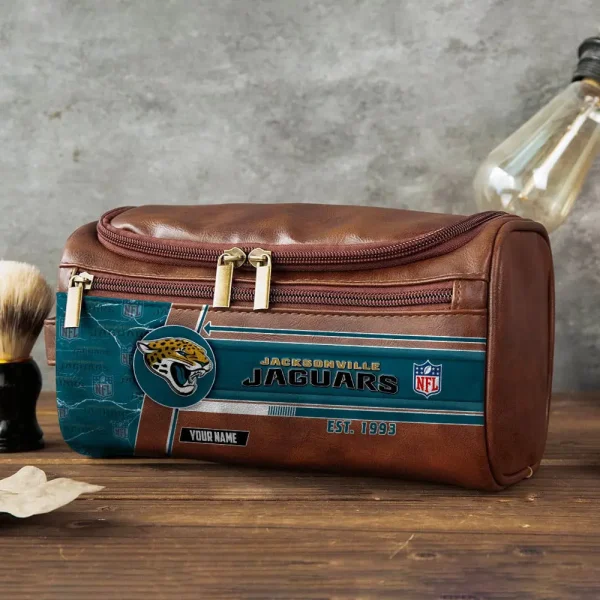 Jacksonville Jaguars VITCB047 Toiletry Bag, Leather Dopp Kit Accessory