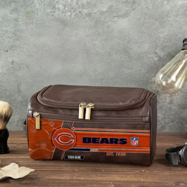 Chicago Bears VITCB038 Toiletry Bag, Leather Dopp Kit Accessory - Image 3