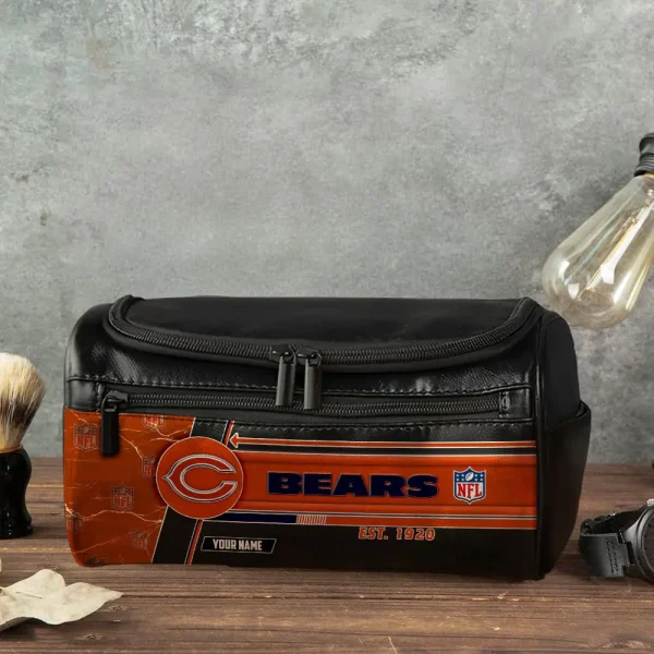 Chicago Bears VITCB038 Toiletry Bag, Leather Dopp Kit Accessory - Image 4