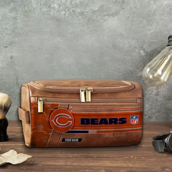 Chicago Bears VITCB038 Toiletry Bag, Leather Dopp Kit Accessory - Image 5