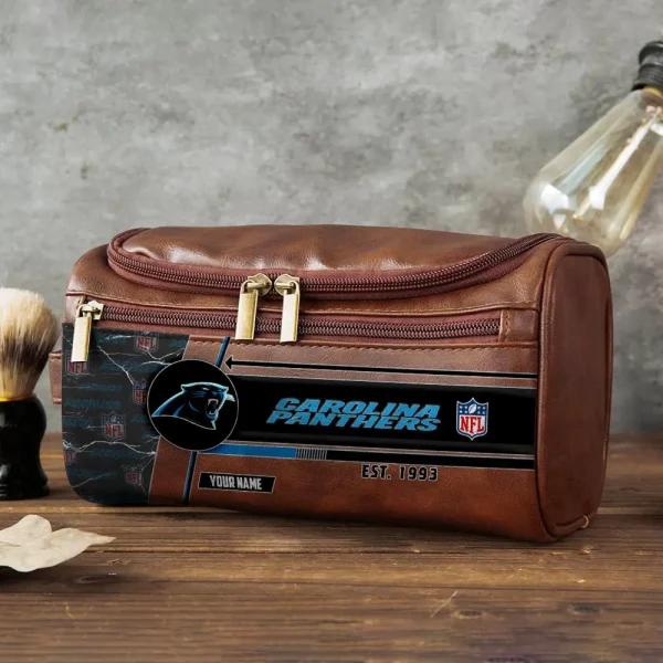 Carolina Panthers VITCB037 Toiletry Bag, Leather Dopp Kit Accessory