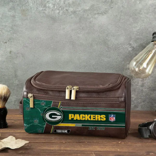 Green Bay Packers VITCB044 Toiletry Bag, Leather Dopp Kit Accessory - Image 3