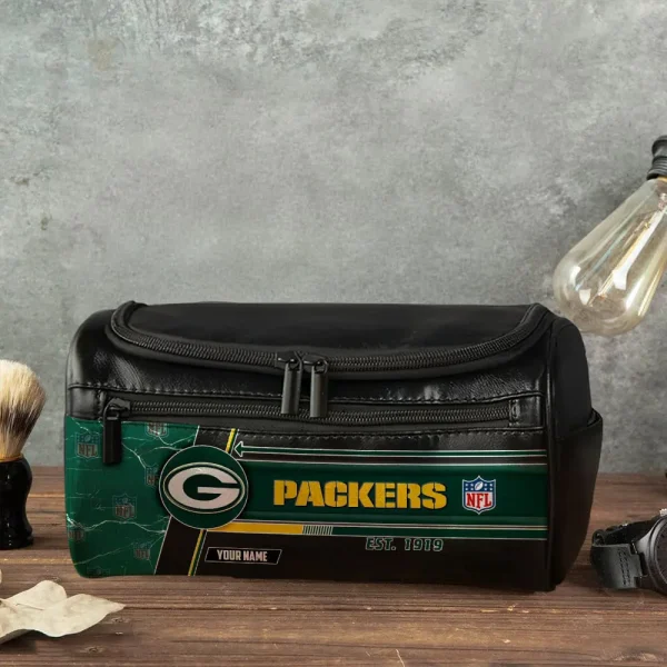 Green Bay Packers VITCB044 Toiletry Bag, Leather Dopp Kit Accessory - Image 4