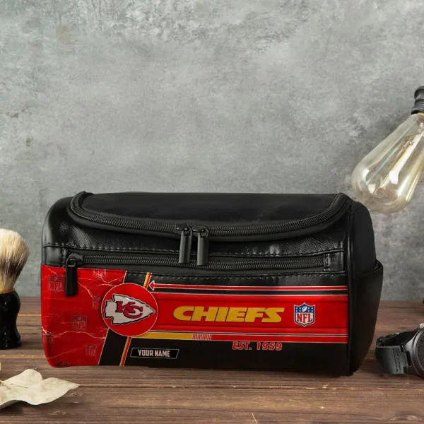 Kansas City Chiefs VITCB048 Toiletry Bag, Leather Dopp Kit Accessory - Image 4