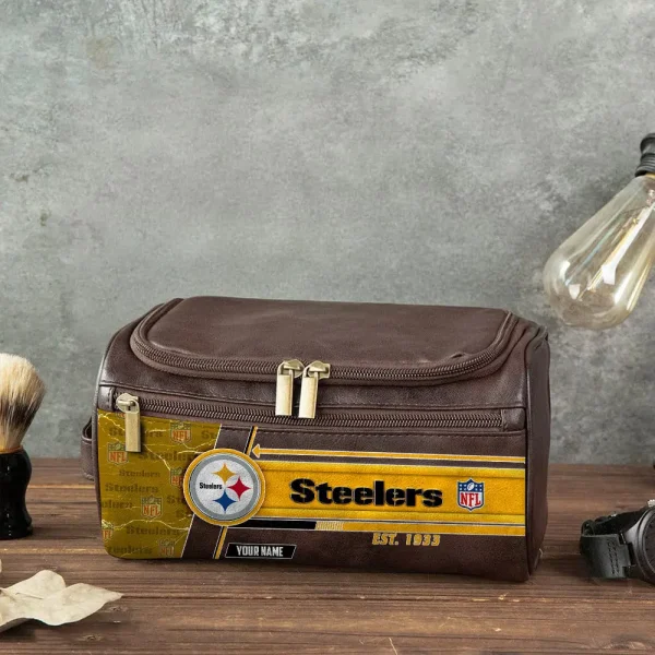 Pittsburgh Steelers VITCB059 Toiletry Bag, Leather Dopp Kit Accessory - Image 3