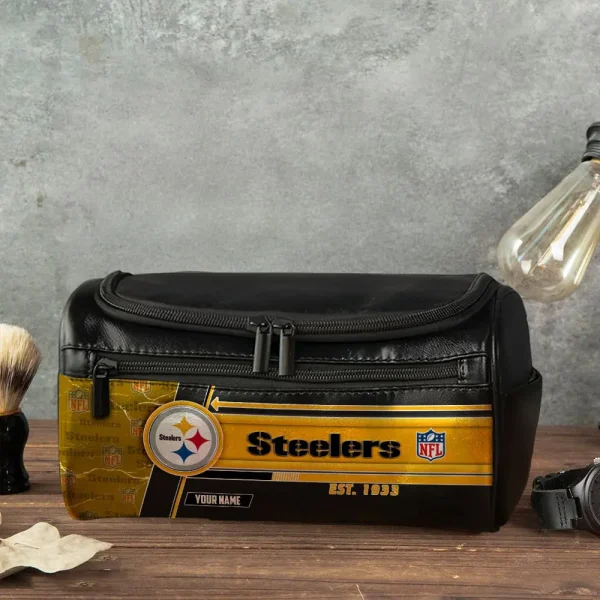 Pittsburgh Steelers VITCB059 Toiletry Bag, Leather Dopp Kit Accessory - Image 4