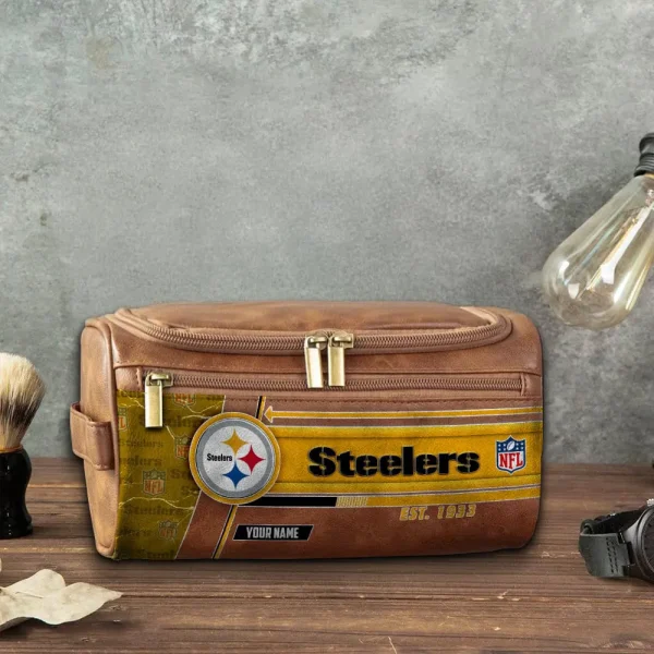 Pittsburgh Steelers VITCB059 Toiletry Bag, Leather Dopp Kit Accessory - Image 5