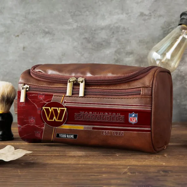 Washington Commanders VITCB064 Toiletry Bag, Leather Dopp Kit Accessory