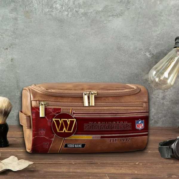 Washington Commanders VITCB064 Toiletry Bag, Leather Dopp Kit Accessory - Image 5