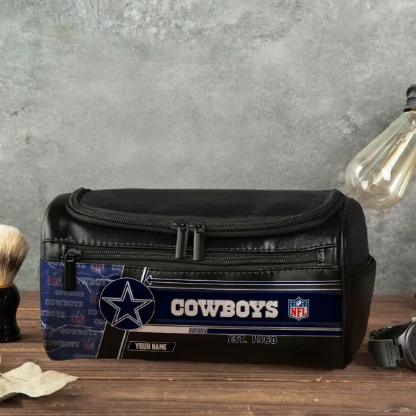 Dallas Cowboys VITCB041 Toiletry Bag, Leather Dopp Kit Accessory - Image 4