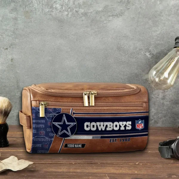 Dallas Cowboys VITCB041 Toiletry Bag, Leather Dopp Kit Accessory - Image 5