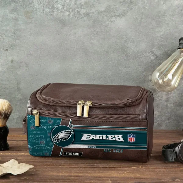 Philadelphia Eagles VITCB058 Toiletry Bag, Leather Dopp Kit Accessory - Image 3