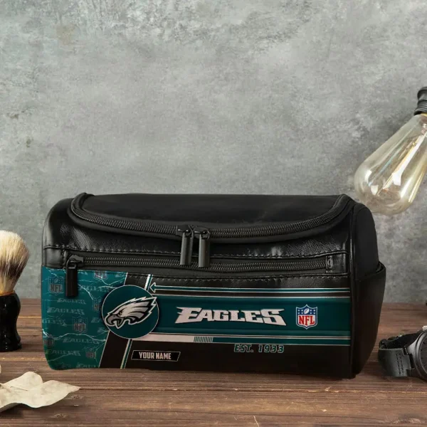 Philadelphia Eagles VITCB058 Toiletry Bag, Leather Dopp Kit Accessory - Image 4