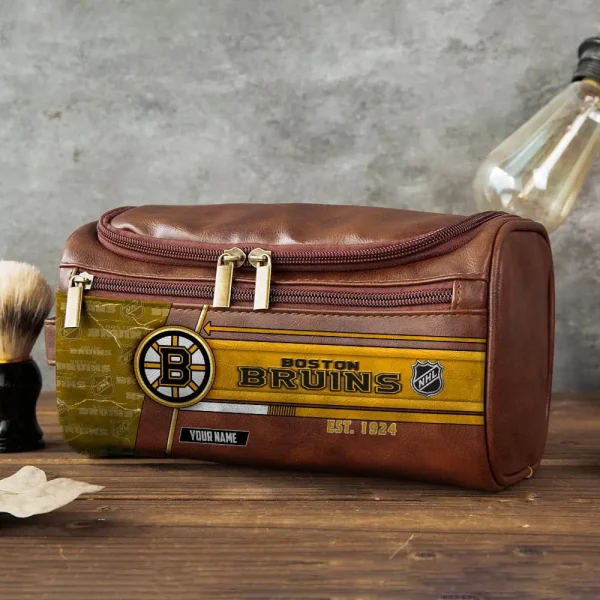 Boston Bruins VITCB003 Leather Cosmetic Bag - Image 2