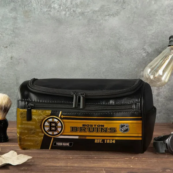 Boston Bruins VITCB003 Leather Cosmetic Bag - Image 4