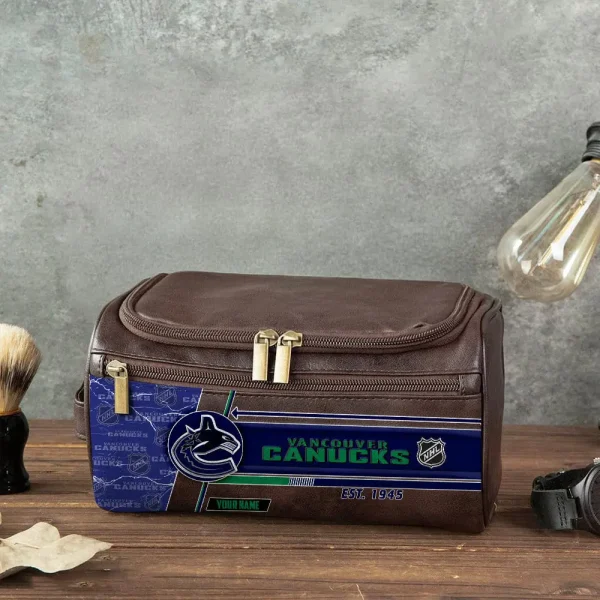 NHL Vancouver Canucks VITCB029 Leather Cosmetic Bag - Image 3