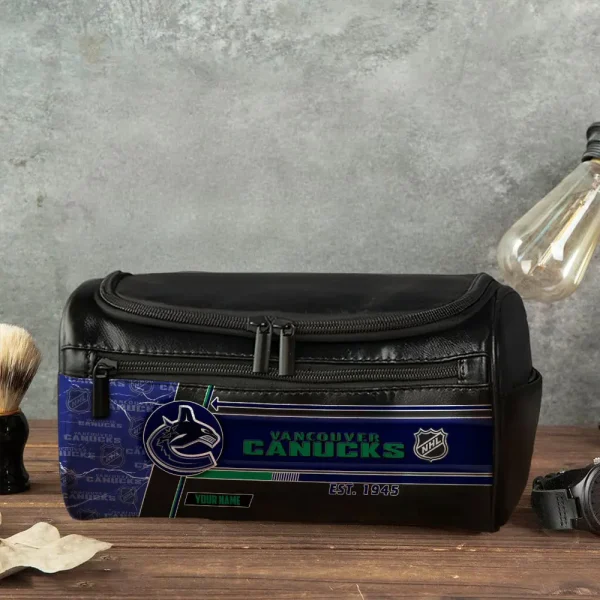 NHL Vancouver Canucks VITCB029 Leather Cosmetic Bag - Image 4